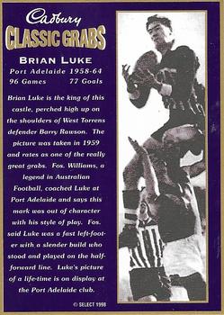 1998 Cadbury Classic Grabs #3 Brian Luke Back